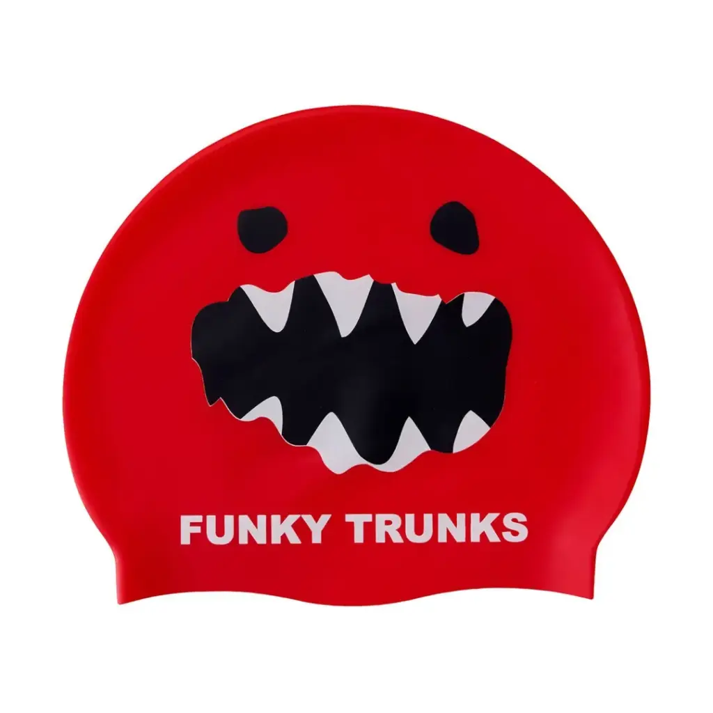 Funky Trunks - Silicone Swimming Cap - Red Monster