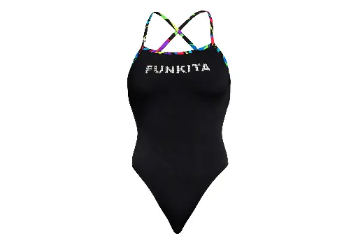 [FS38G7165608] Funkita - Strapped In One Piece (Girl's)- Beat it Black