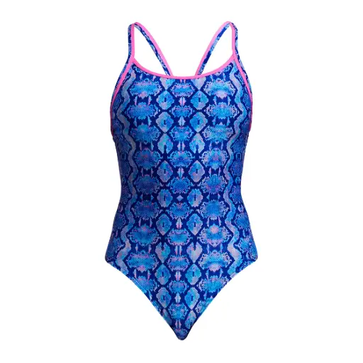 [FKS033L7214506] Funkita - Diamond Back One Piece (Ladies) - Blue Viper