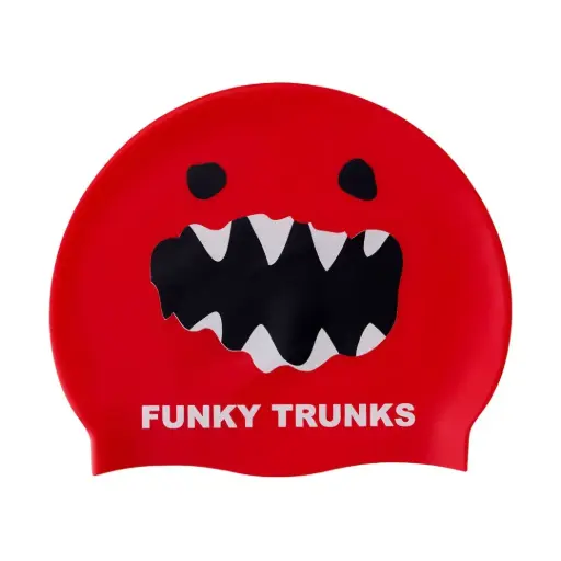 [FT997242400] Funky Trunks - Silicone Swimming Cap - Red Monster